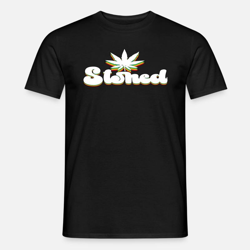 Stoned Weed Leaf - Männer T-Shirt - Schwarz