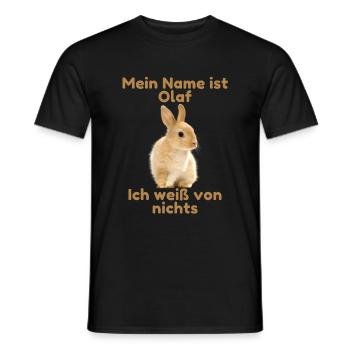 Mein Name ist Olaf - Spaßgeschenk - Männer T-Shirt - Schwarz - Vorne - AI Model Male 178 light (178cm)
