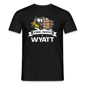Forklift operator and forklift driver - Men's T-Shirt - black - Front - AI Model Male 178 light (178cm)