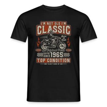 Klassiker 1965 Jahrgang Vintage Retro Motorrad - Männer T-Shirt - Schwarz - Vorne - AI Model Male 178 light (178cm)