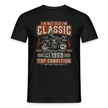 Klassiker 1959 Jahrgang Vintage Retro Motorrad - Männer T-Shirt - Schwarz - Vorne - AI Model Male 178 light (178cm)