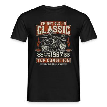 Klassiker 1967 Jahrgang Vintage Retro Motorrad - Männer T-Shirt - Schwarz - Vorne - AI Model Male 178 light (178cm)