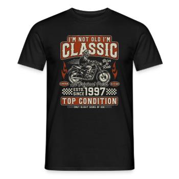 Klassiker 1997 Jahrgang Vintage Retro Motorrad - Männer T-Shirt - Schwarz - Vorne - AI Model Male 178 light (178cm)