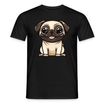 Pug Hund Niedlich - Männer T-Shirt - Schwarz - Vorne - AI Model Male 178 light (178cm)