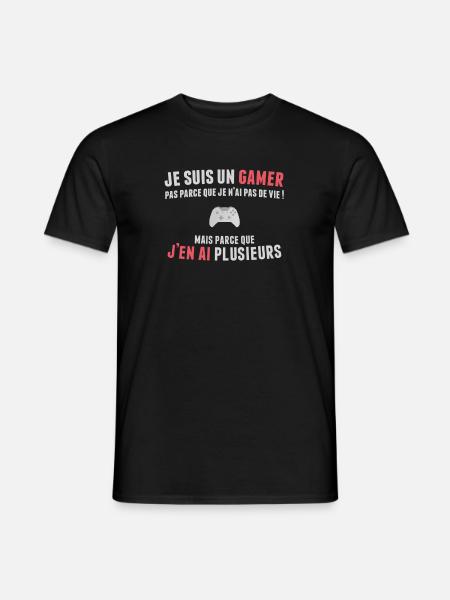 gamer plusieurs vie noir - T-shirt homme - noir