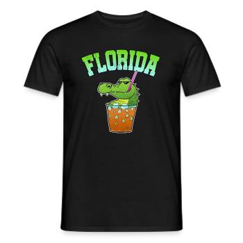 Florida Alligaor Crocodile Cocktail Vacances à l'alcool - T-shirt homme - noir - Devant - AI Model Male 178 light (178cm)