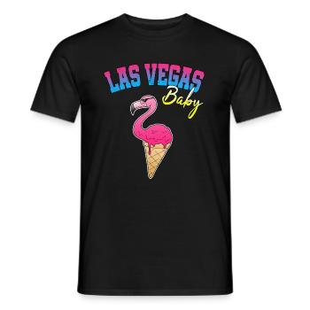 Las Vegas Flamingo Eis Eiscreme Nachtleben Lustig - Männer T-Shirt - Schwarz - Vorne - AI Model Male 178 light (178cm)