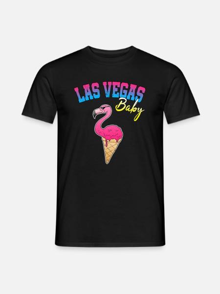 Las Vegas Flamingo Ice Cream Ice Cream Nightlife Funny - Men's T-Shirt - black