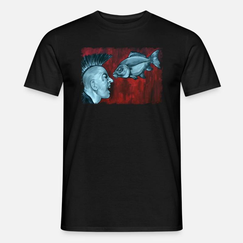 Fisch vs Punk - Männer T-Shirt - Schwarz