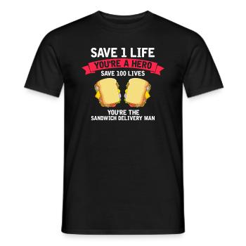 Food Makers Grill BBQ Sandwich Grill Maître - T-shirt homme - noir - Devant - AI Model Male 178 light (178cm)