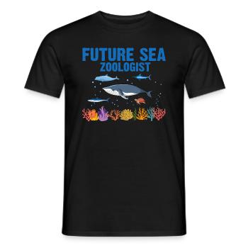Future Zooologist Zooology Marine Biologist Sea - Men's T-Shirt - black - Front - AI Model Male 178 light (178cm)