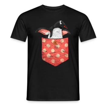 Zoo Animal Gift Cute Chest Bag Penguin - Men's T-Shirt - black - Front - AI Model Male 178 light (178cm)