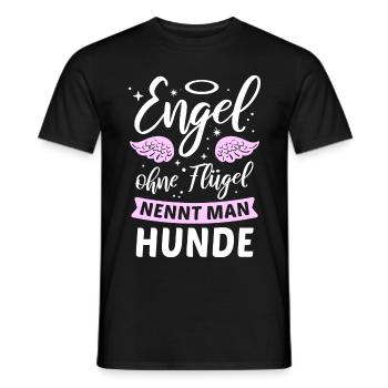 Engel ohne Flügel nennt man Hunde - Männer T-Shirt - Schwarz - Vorne - AI Model Male 178 light (178cm)