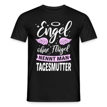 Angels without wings are called childminders - Men's T-Shirt - black - Front - AI Model Male 178 light (178cm)