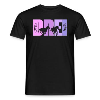 3. Geburtstag Mädchen 3 Jahre alt Pferde Pferd - Männer T-Shirt - Schwarz - Vorne - AI Model Male 178 light (178cm)