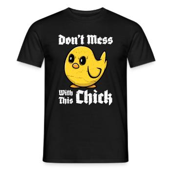 Leg dich nicht mit diesem Küken an - Männer T-Shirt - Schwarz - Vorne - AI Model Male 178 light (178cm)