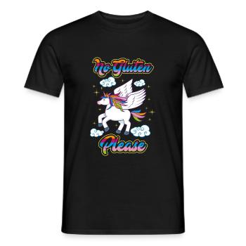 Not Gluten Please - Einhorn Ernährung Gesundheit - Männer T-Shirt - Schwarz - Vorne - AI Model Male 178 light (178cm)