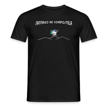 Bird walks Way of St. James - Santiago de Compostela - Men's T-Shirt - black - Front - AI Model Male 178 light (178cm)
