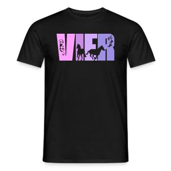 4. Geburtstag Mädchen 4 Jahre alt Pferde Pferd - Männer T-Shirt - Schwarz - Vorne - AI Model Male 178 light (178cm)