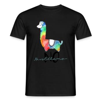 Cooles, buntes Lama lustiger Spruch "no probllama" - Männer T-Shirt - Schwarz - Vorne - AI Model Male 178 light (178cm)