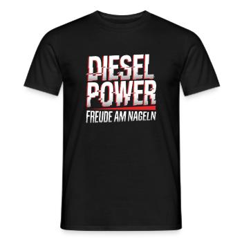 DIESEL POWER FREUDE AM NAGELN - Männer T-Shirt - Schwarz - Vorne - AI Model Male 178 light (178cm)