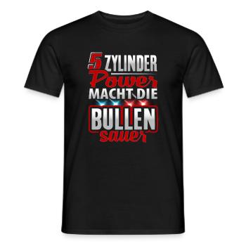 5 Zylinder Power - Männer T-Shirt - Schwarz - Vorne - AI Model Male 178 light (178cm)