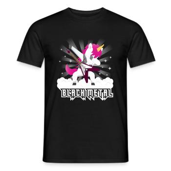 Black Metal Unicorn - Männer T-Shirt - Schwarz - Vorne - AI Model Male 178 light (178cm)