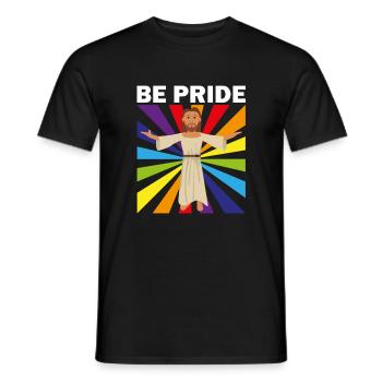 Fierté, arc en ciel, Jésus, l'amour est amour, gay, LGBT - T-shirt homme - noir - Devant - AI Model Male 178 light (178cm)