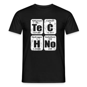 Rave Techno Disco EDM and Hardstyle Dj Designs - Men's T-Shirt - black - Front - AI Model Male 178 light (178cm)