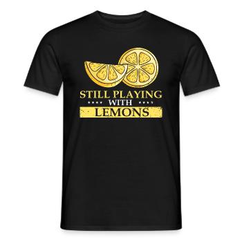 Lemon Design Lemonades Stand Boss Lemon Sale - Men's T-Shirt - black - Front - AI Model Male 178 light (178cm)