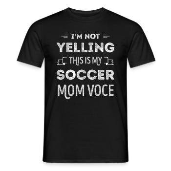 Voix de maman de football drôle - T-shirt homme - noir - Devant - AI Model Male 178 light (178cm)