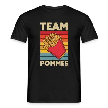 Frites, frites, restauration rapide - T-shirt homme - noir - Devant - AI Model Male 178 light (178cm)