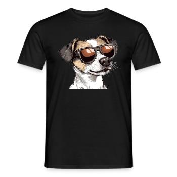 Lustiger Jack Russell Terrier Hund - Männer T-Shirt - Schwarz - Vorne - AI Model Male 178 light (178cm)