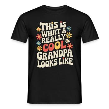 Papy Grand-père Famille Fête des pères - T-shirt homme - noir - Devant - AI Model Male 178 light (178cm)