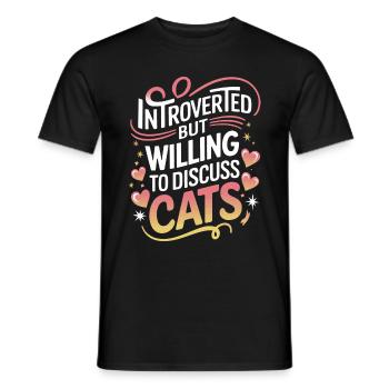 Introvert, antisocial, introvert - Men's T-Shirt - black - Front - AI Model Male 178 light (178cm)