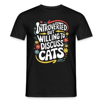 Introvert, antisocial, introvert - Men's T-Shirt - black - Front - AI Model Male 178 light (178cm)