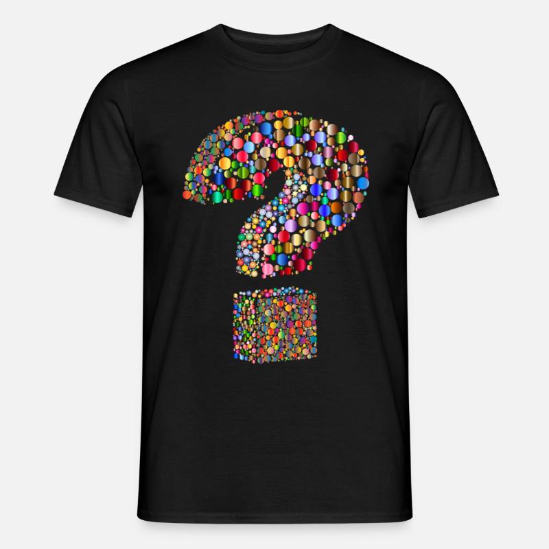 Rainbow colored question mark - Men’s T-shirt - black