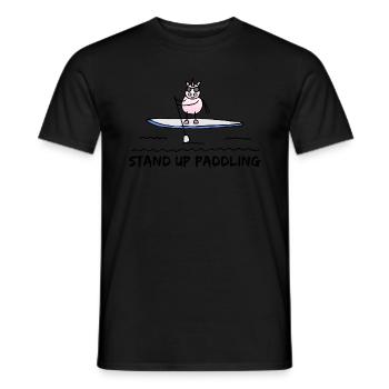 SUP Unicorn Stand Up Paddling Stand Up Paddleboarding - Men's T-Shirt - black - Front - AI Model Male 178 light (178cm)
