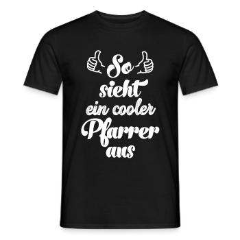 So sieht ein cooler Pfarrer aus Pastor Kirche Gott - Männer T-Shirt - Schwarz - Vorne - AI Model Male 178 light (178cm)