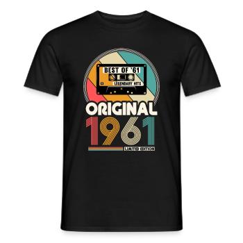 Vintage 1961 born Vintage Best of '61 - Men's T-Shirt - black - Front - AI Model Male 178 light (178cm)