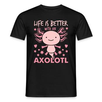 Axolotl - T-shirt homme - noir - Devant - AI Model Male 178 light (178cm)