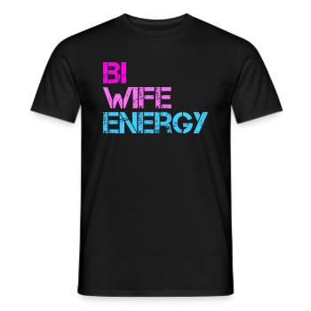 Bi Wife Énergie LGBTQ - T-shirt homme - noir - Devant - AI Model Male 178 light (178cm)
