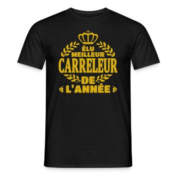élu meilleur carreleur de l'année - T-shirt homme - noir - Devant - AI Model Male 178 light (178cm)