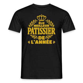 élu meilleur pâtissier de l'année - T-shirt homme - noir - Devant - AI Model Male 178 light (178cm)