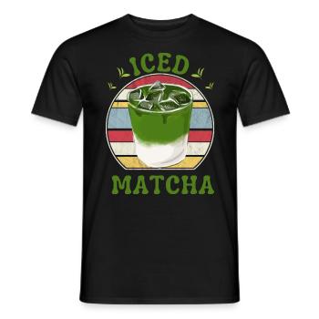 ICED MATCHA TEA - T-shirt homme - noir - Devant - AI Model Male 178 light (178cm)