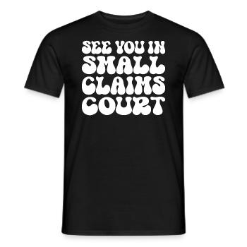 Retro See You In Small Claims Court Pink Sarcastic - Men's T-Shirt - black - Front - AI Model Male 178 light (178cm)