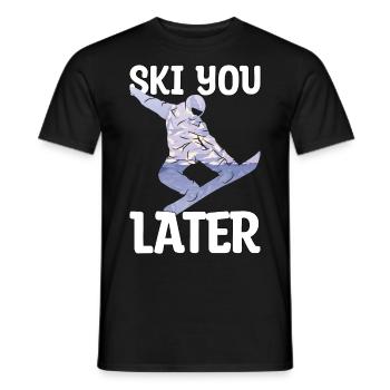 Snowboarder snowboarding mountain snow gift - Men's T-Shirt - black - Front - AI Model Male 178 light (178cm)