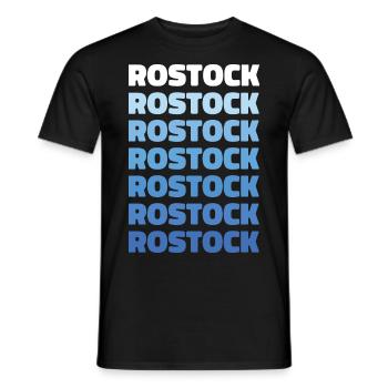 Rostock Rostocker Heimat Spruch Geschenk - Männer T-Shirt - Schwarz - Vorne - AI Model Male 178 light (178cm)