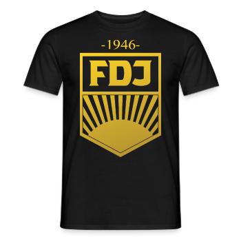 FDJ freie deutsche Jugend 1946 Geschenk - Männer T-Shirt - Schwarz - Vorne - AI Model Male 178 light (178cm)