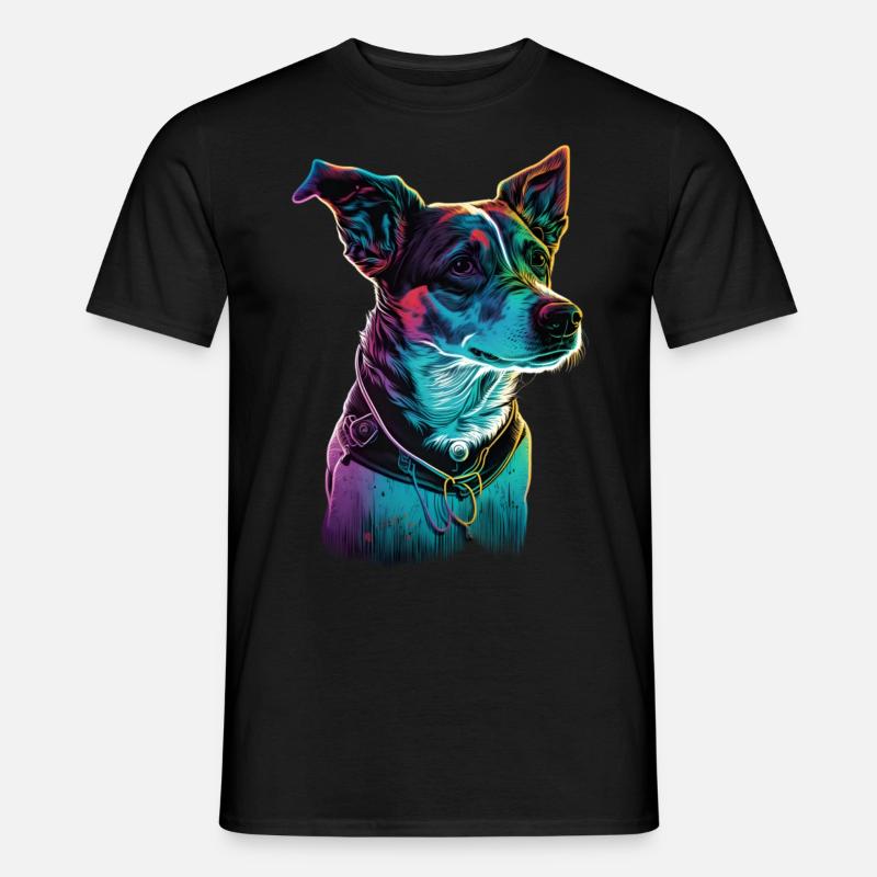 Jack Russell 80s - Männer T-Shirt - Schwarz